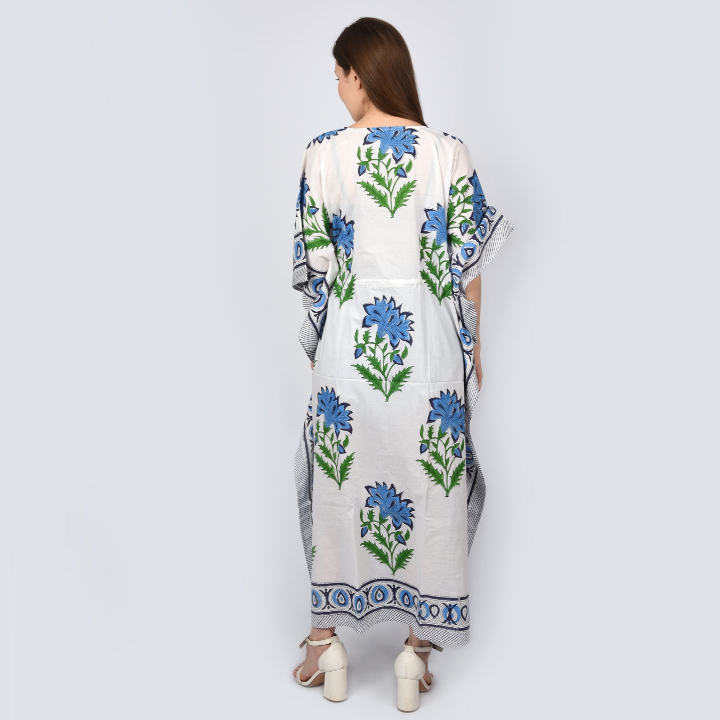 Hand Block Print Cotton Caftans For Women Free Size Maxi Traditional dress sleep wear Maxi Gown