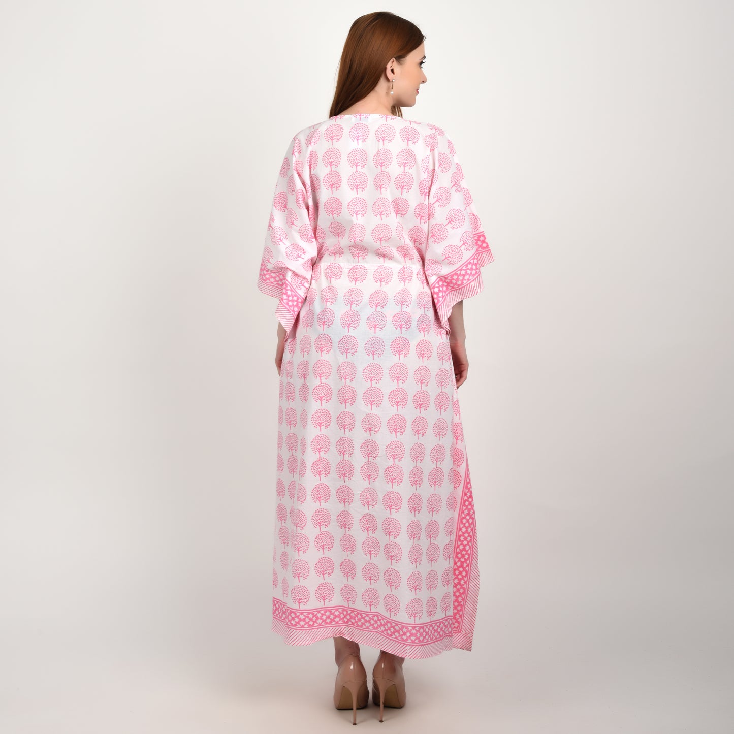 Hand Block Print Cotton Caftans For Women Free Size Vintage traditonal art Maxi gown sleepwear Night gown Kaftan dress