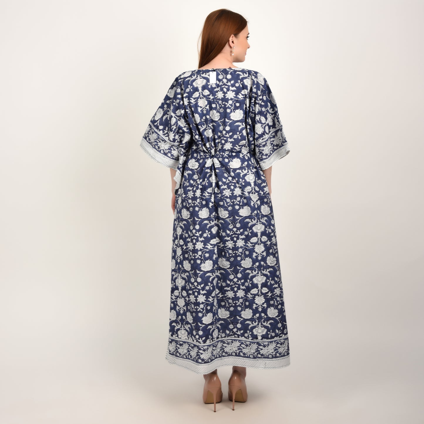 Hand Block Print Cotton Caftans For Women Free Size Vintage traditonal art Maxi gown sleepwear Night gown Kaftan dress