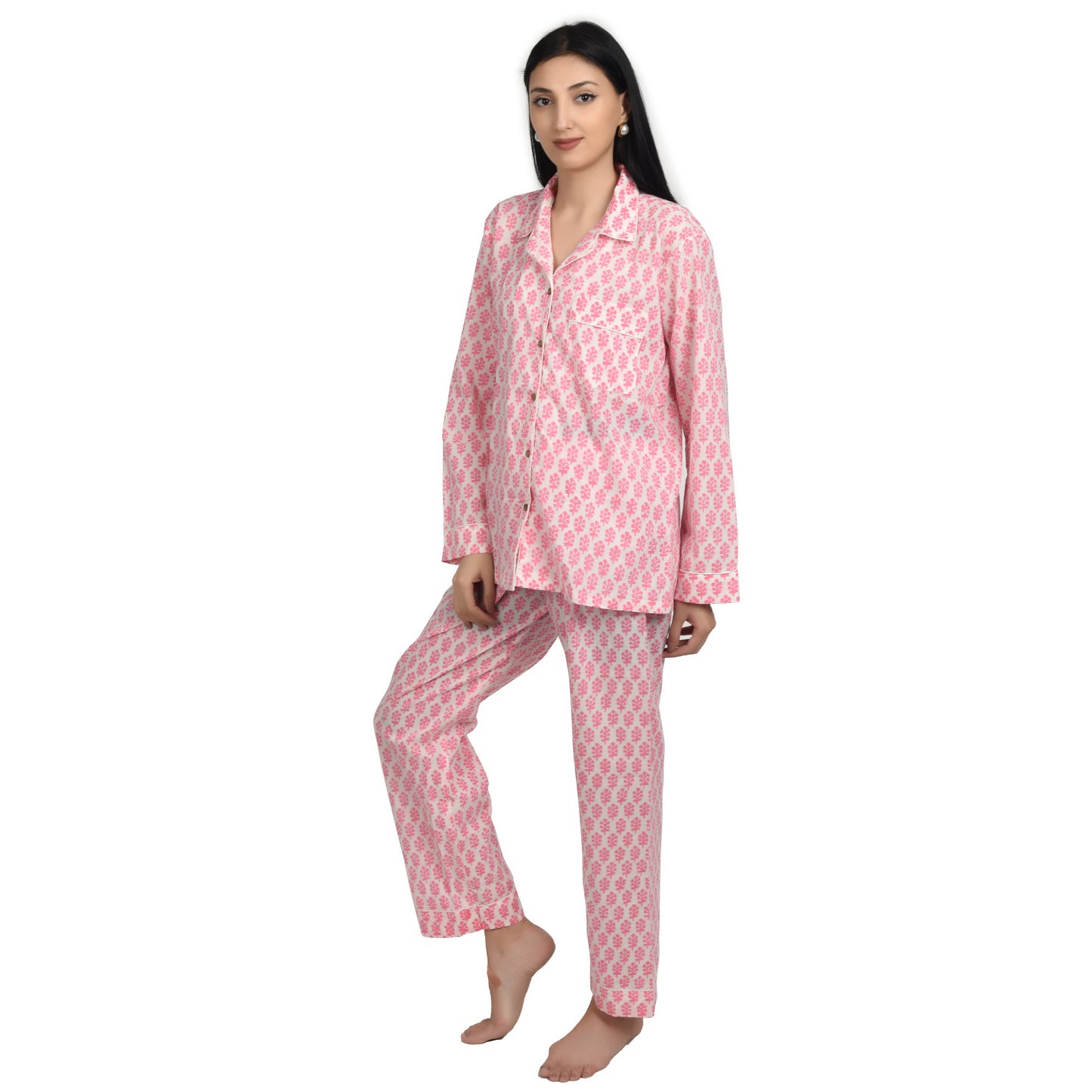 Block Print women PJ Set cotton print Night suits pajama set Traditional Color Print sleepwear set