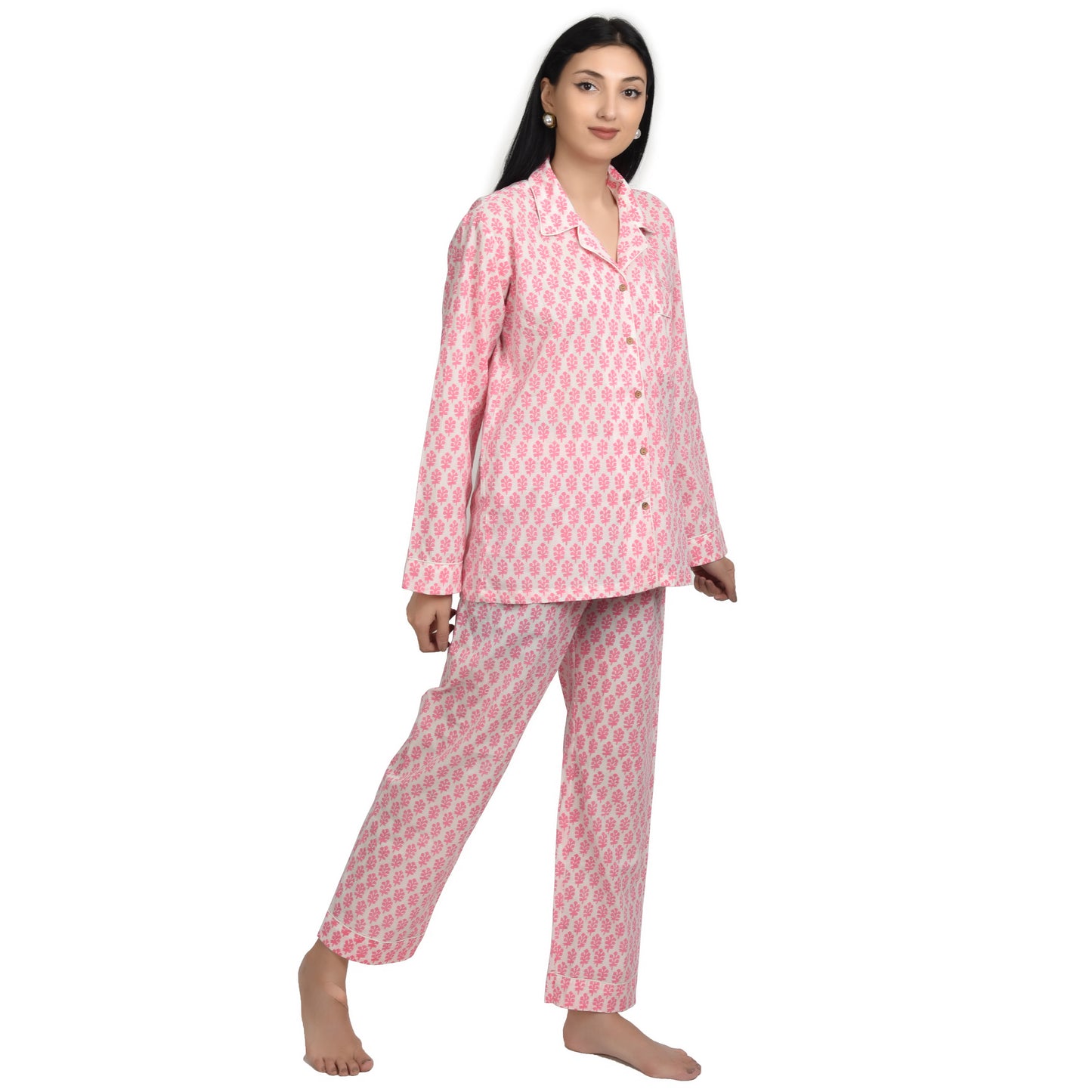 Block Print women PJ Set cotton print Night suits pajama set Traditional Color Print sleepwear set
