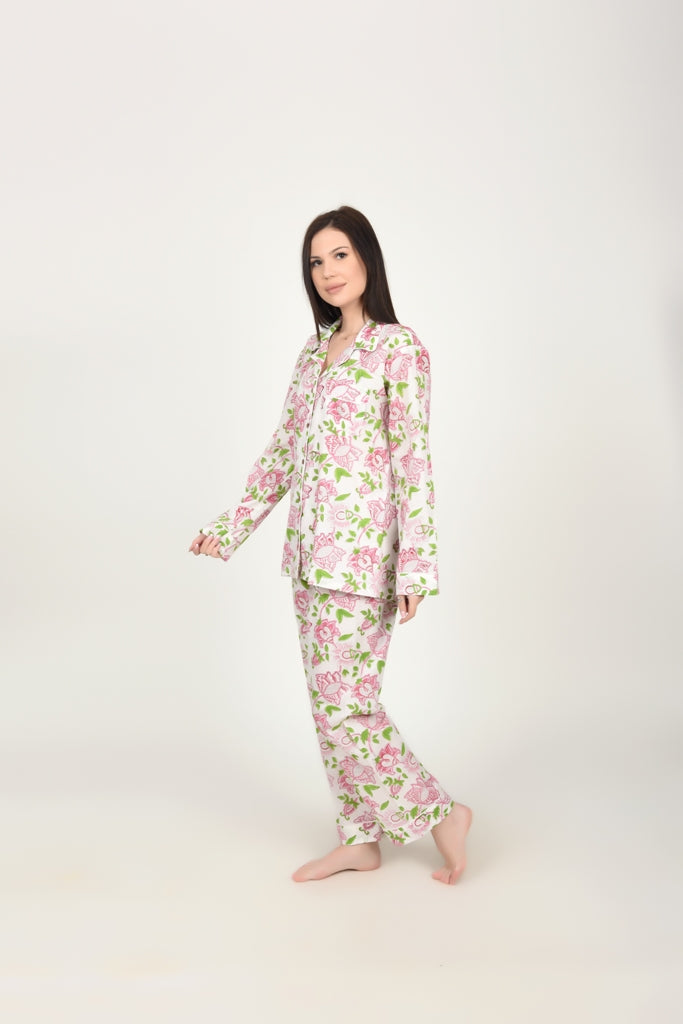 Block Print women PJ Set cotton print Night suits pajama set Traditional Color Print sleepwear set