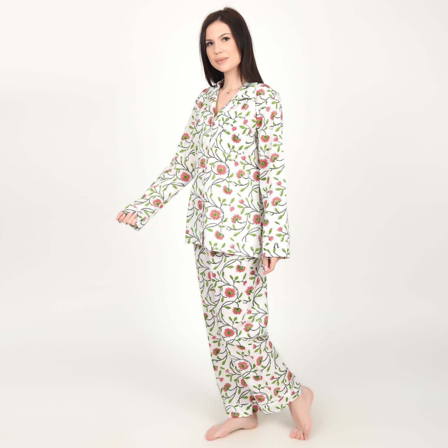 Block Print women PJ Set cotton print Night suits pajama set Traditional Color Print sleepwear set