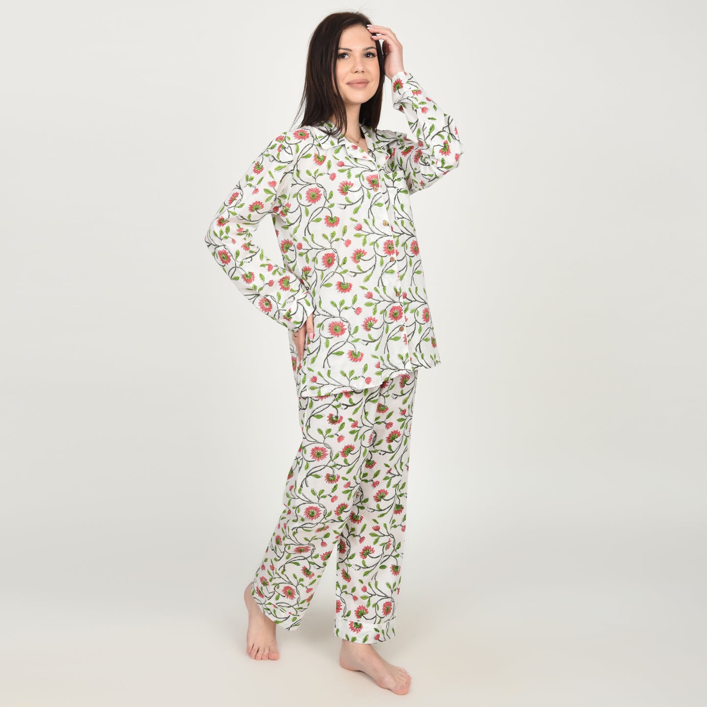 Block Print women PJ Set cotton print Night suits pajama set Traditional Color Print sleepwear set