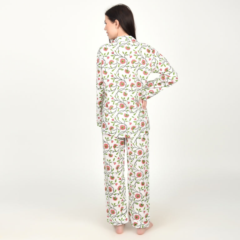 Block Print women PJ Set cotton print Night suits pajama set Traditional Color Print sleepwear set