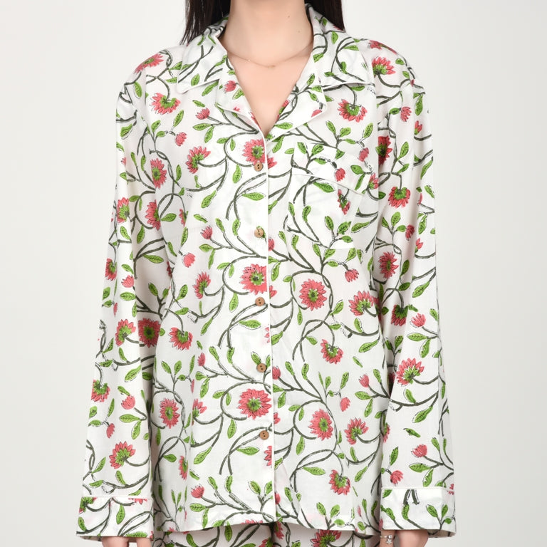 Block Print women PJ Set cotton print Night suits pajama set Traditional Color Print sleepwear set
