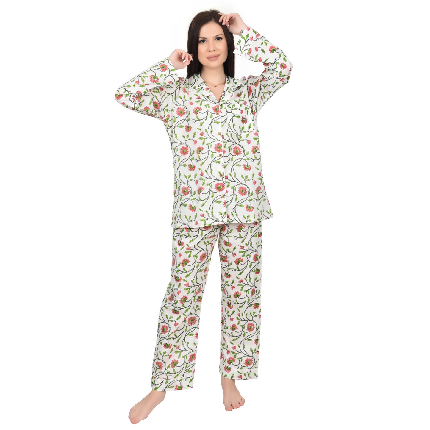 Block Print women PJ Set cotton print Night suits pajama set Traditional Color Print sleepwear set