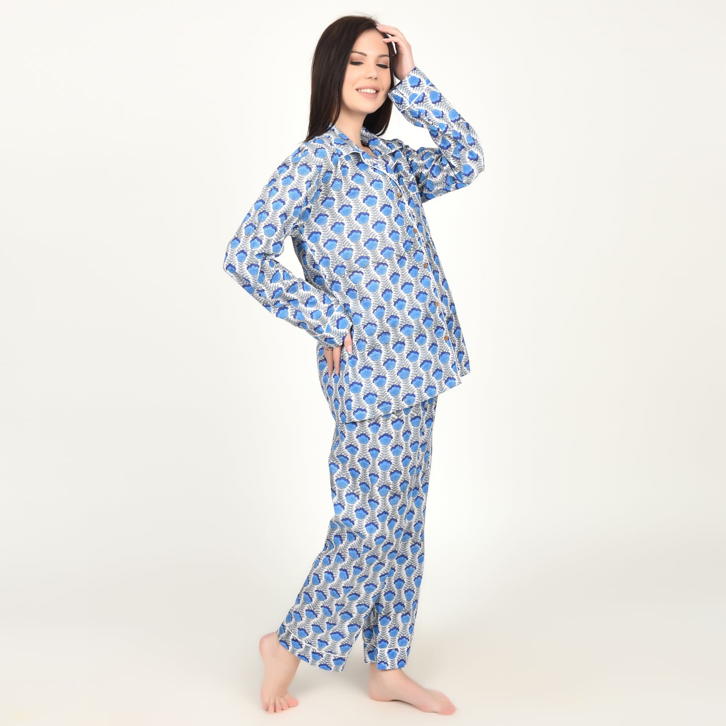 Block Print women PJ Set cotton print Night suits pajama set Traditional Color Print sleepwear set