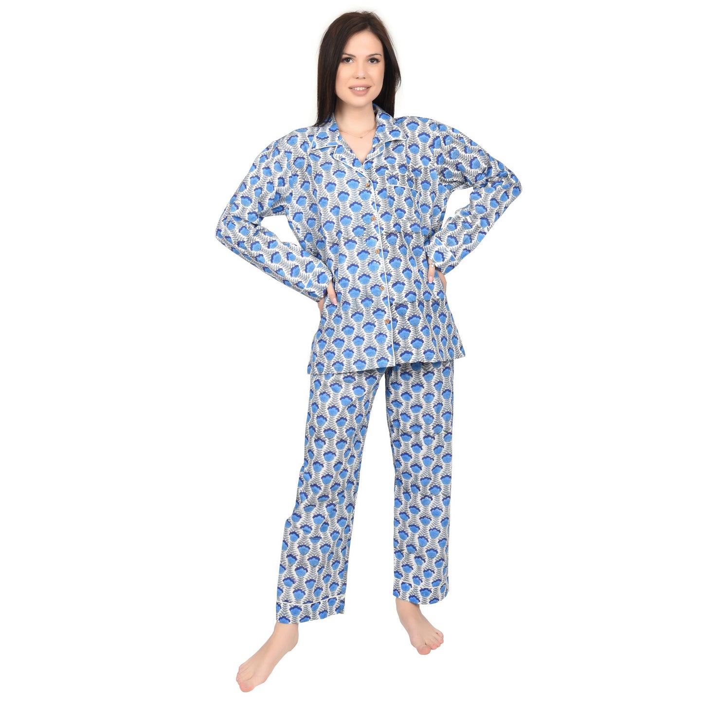 Block Print women PJ Set cotton print Night suits pajama set Traditional Color Print sleepwear set
