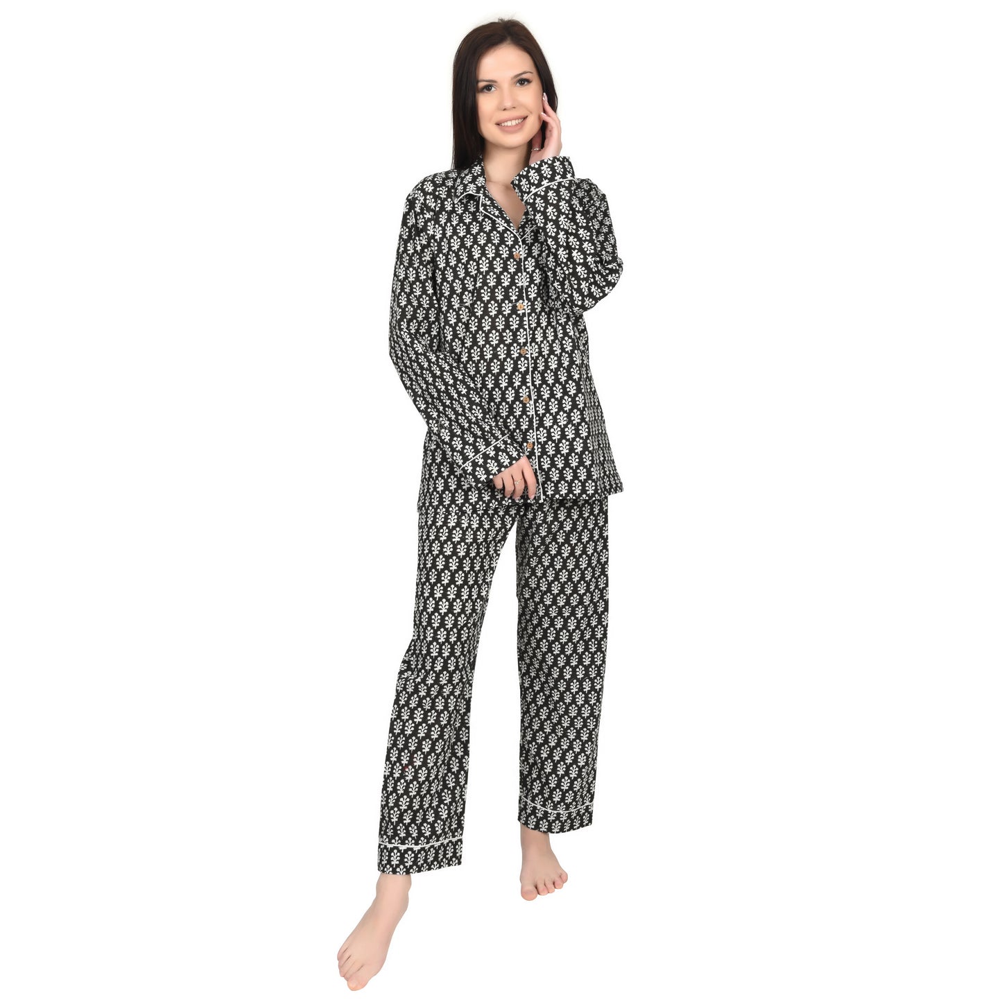 Block Print women PJ Set cotton print Night suits pajama set Traditional Color Print sleepwear set