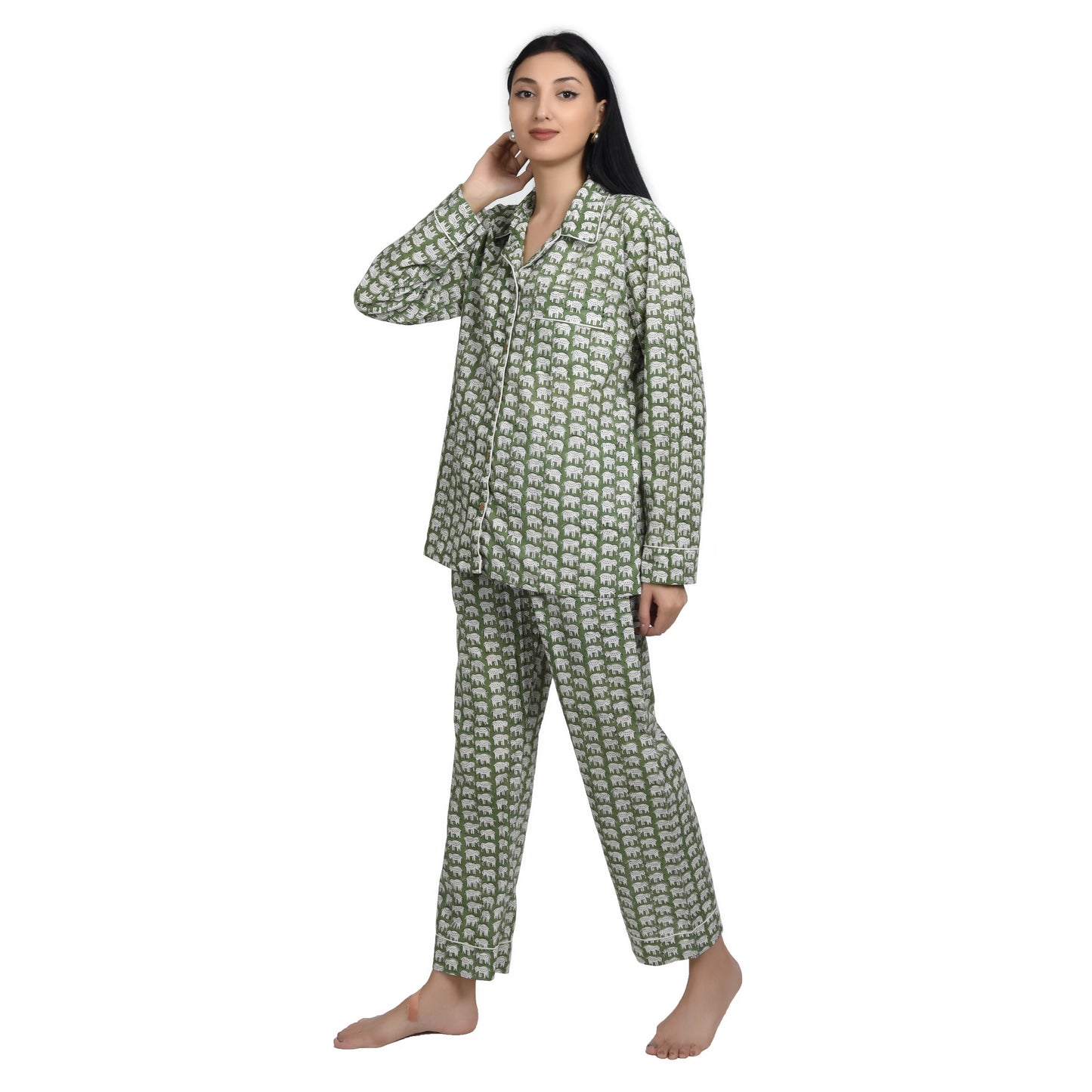 Block Print women PJ Set cotton print Night suits pajama set Traditional Color Print sleepwear set