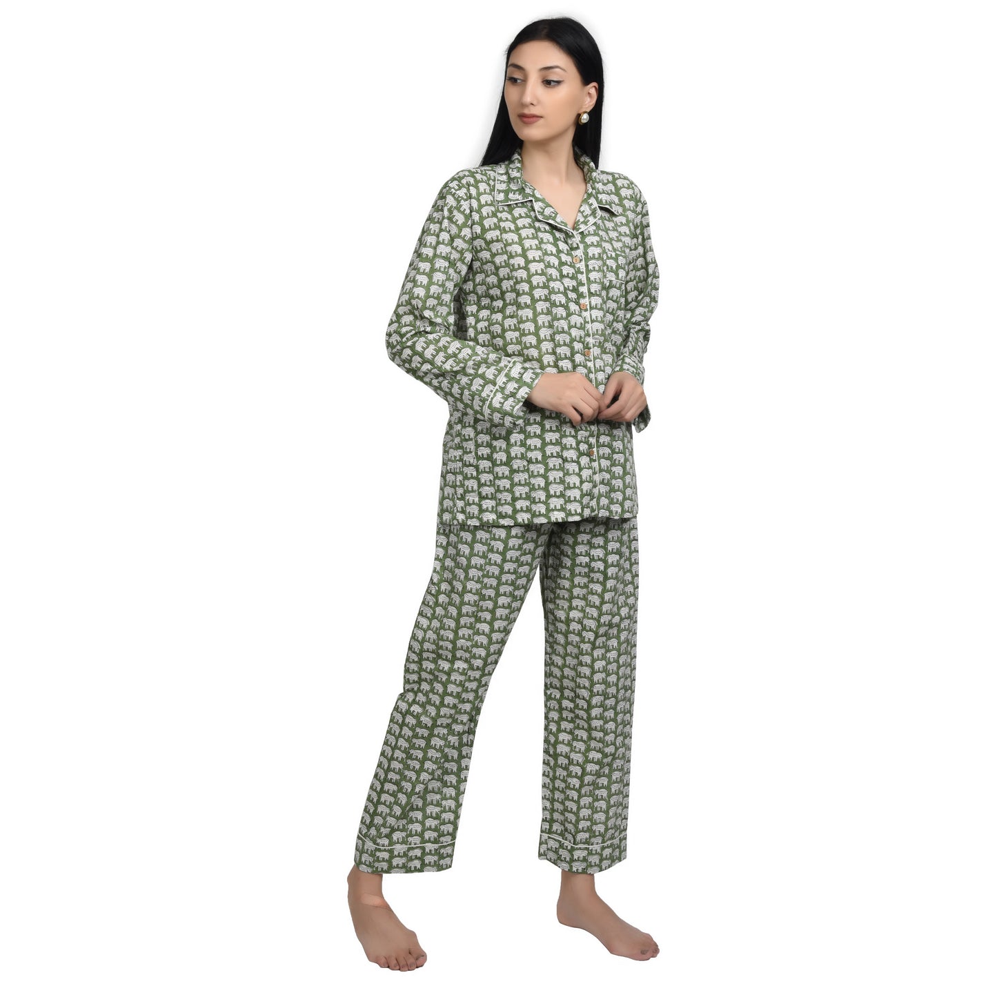 Block Print women PJ Set cotton print Night suits pajama set Traditional Color Print sleepwear set