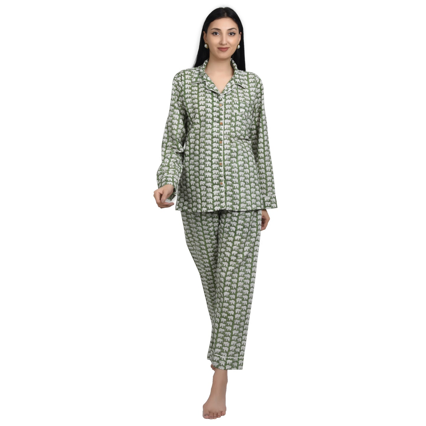 Block Print women PJ Set cotton print Night suits pajama set Traditional Color Print sleepwear set
