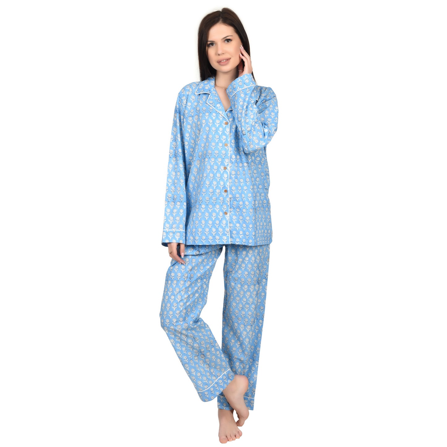 Block Print women PJ Set cotton print Night suits pajama set Traditional Color Print sleepwear set