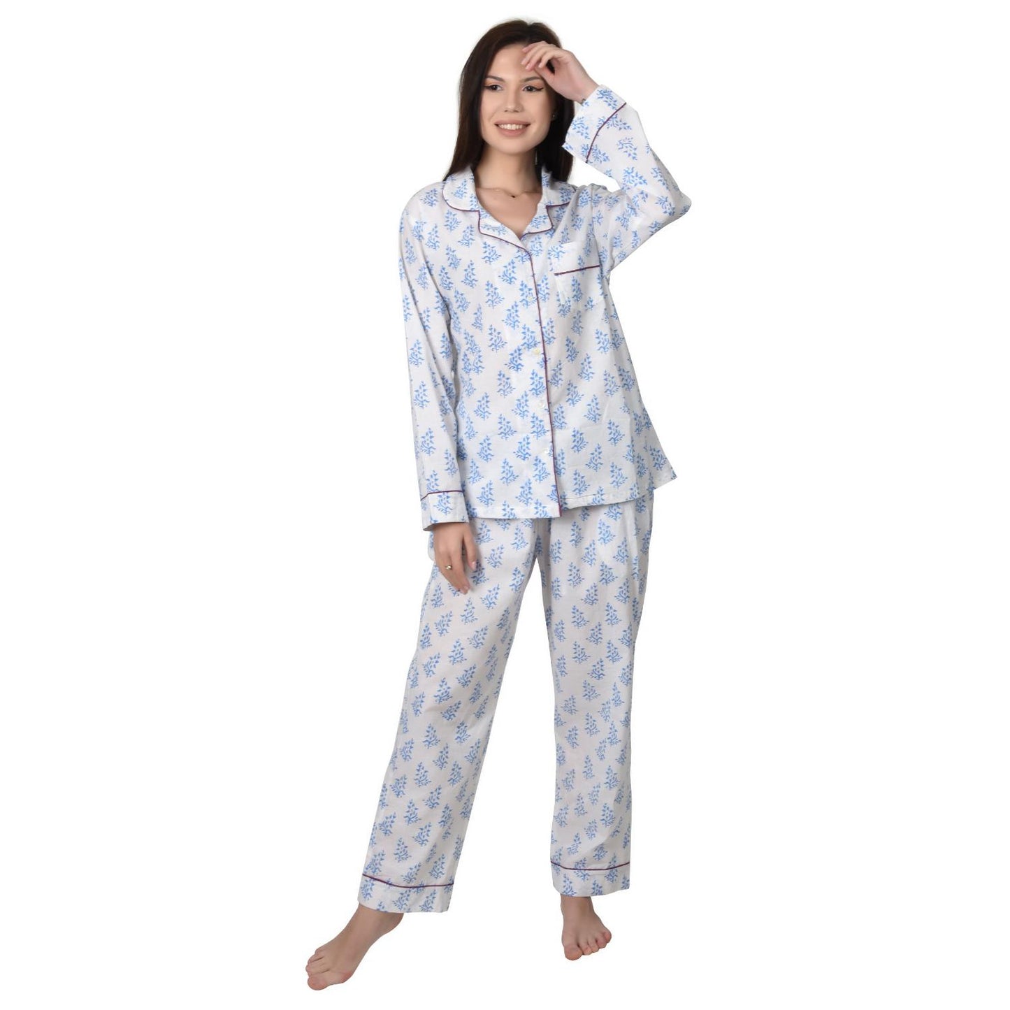 Block Print women PJ Set cotton print Night suits pajama set Traditional Color Print sleepwear set