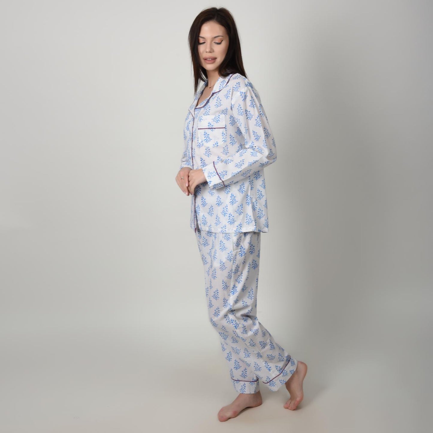 Block Print women PJ Set cotton print Night suits pajama set Traditional Color Print sleepwear set