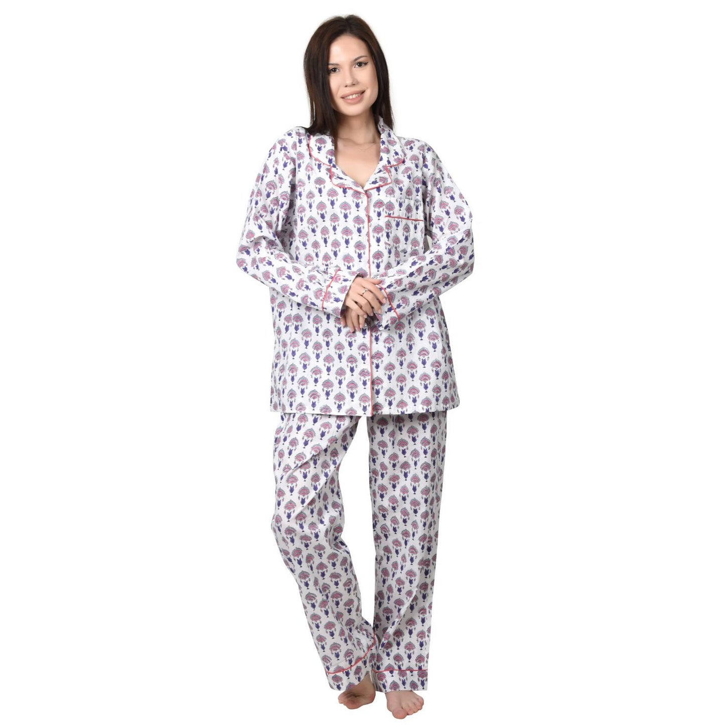 Block Print women PJ Set cotton print Night suits pajama set Traditional Color Print sleepwear set