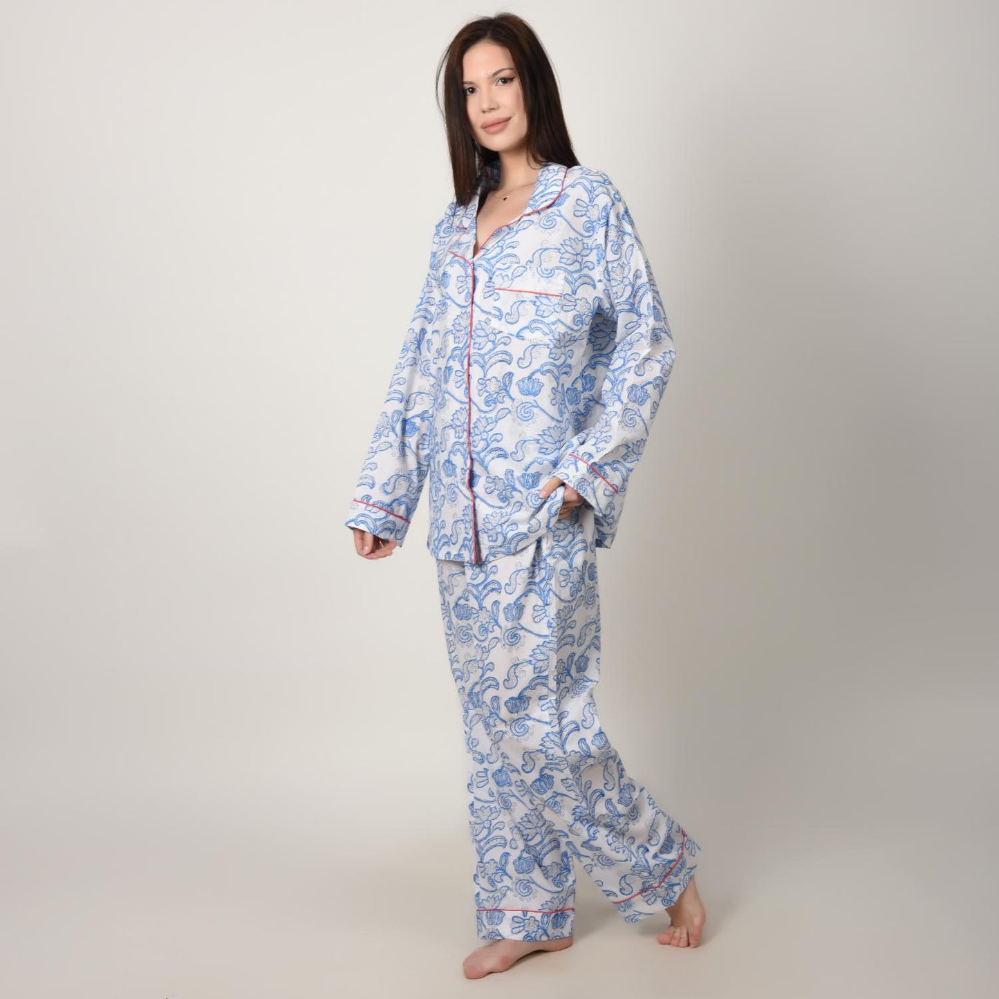 Block Print women PJ Set cotton print Night suits pajama set Traditional Color Print sleepwear set