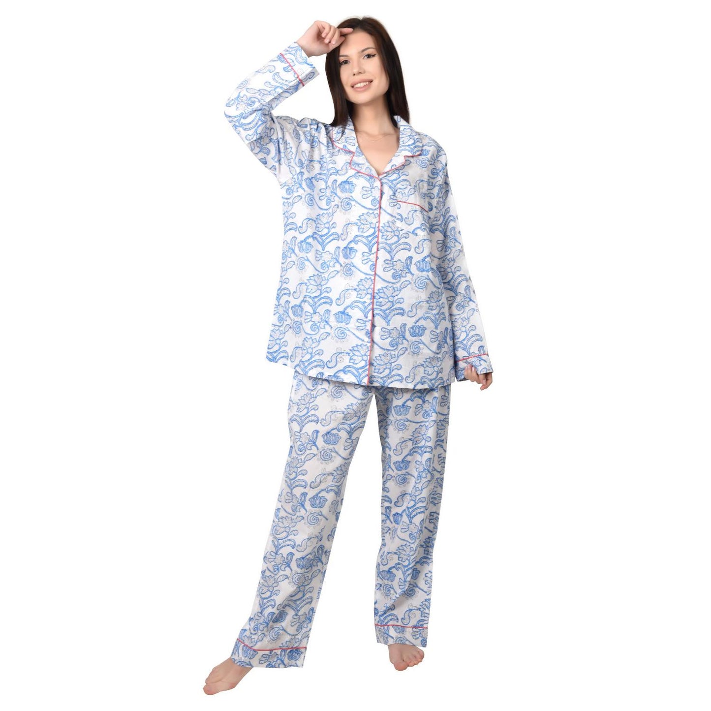 Block Print women PJ Set cotton print Night suits pajama set Traditional Color Print sleepwear set