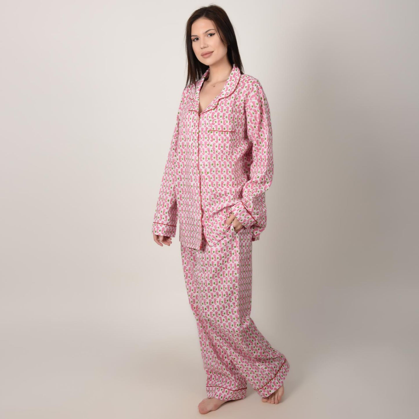 Block Print women PJ Set cotton print Night suits pajama set Traditional Color Print sleepwear set
