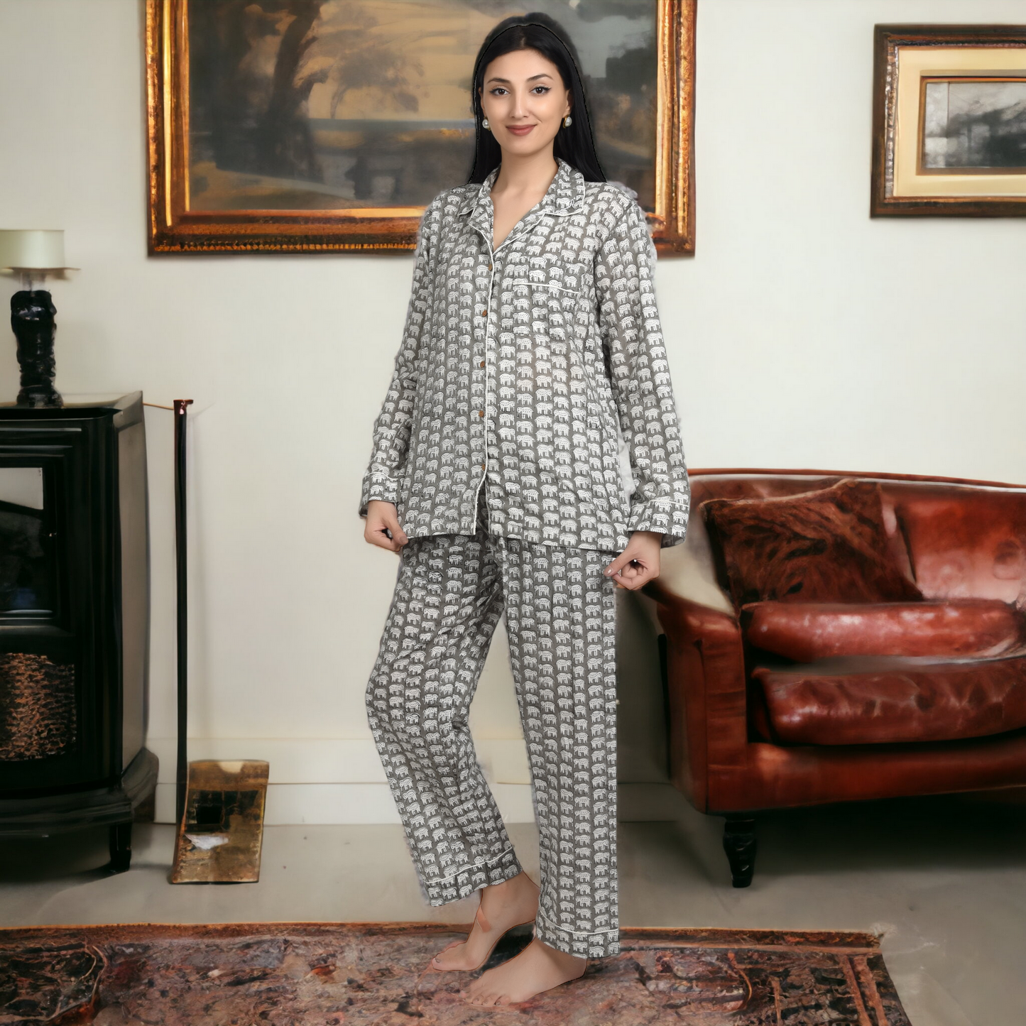 Block Print women PJ Set cotton print Night suits pajama set Traditional Color Print sleepwear set