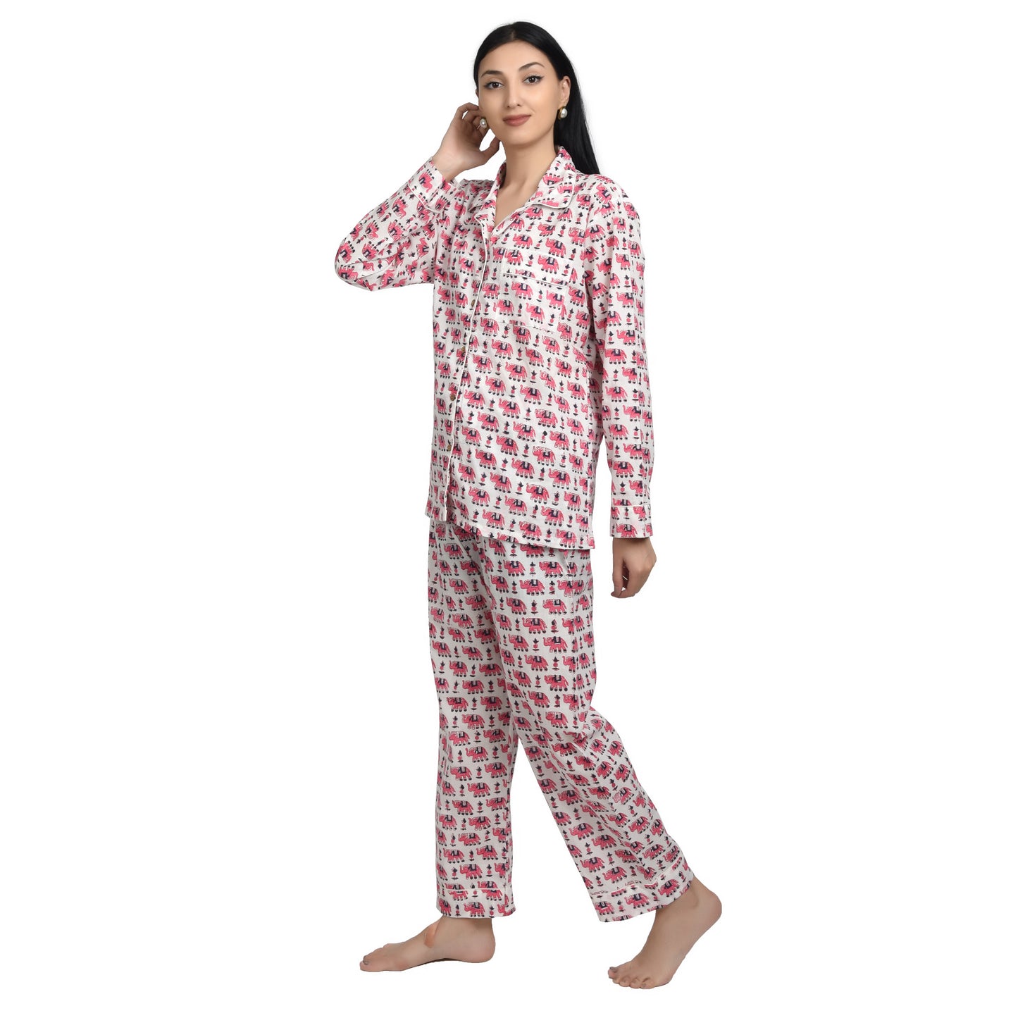 Block Print women PJ Set cotton print Night suits pajama set Traditional Color Print sleepwear set