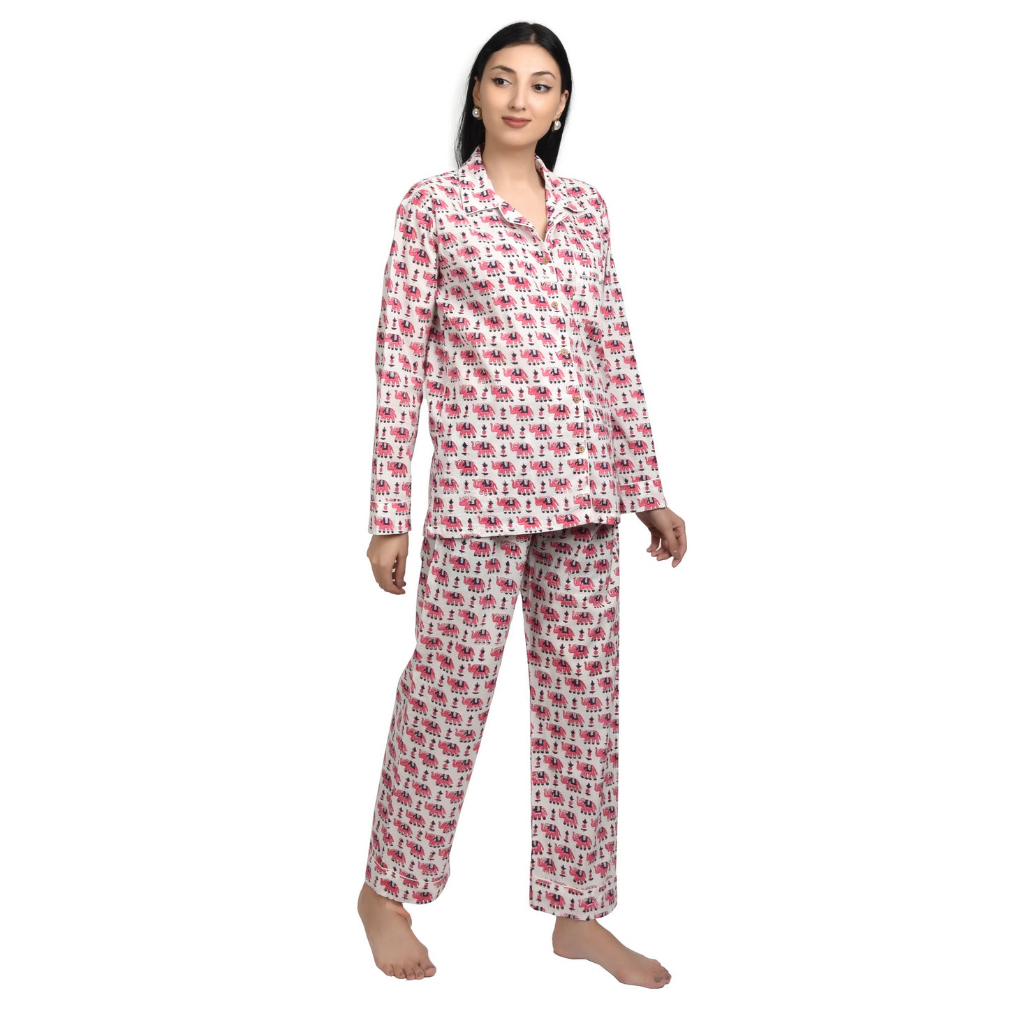 Block Print women PJ Set cotton print Night suits pajama set Traditional Color Print sleepwear set