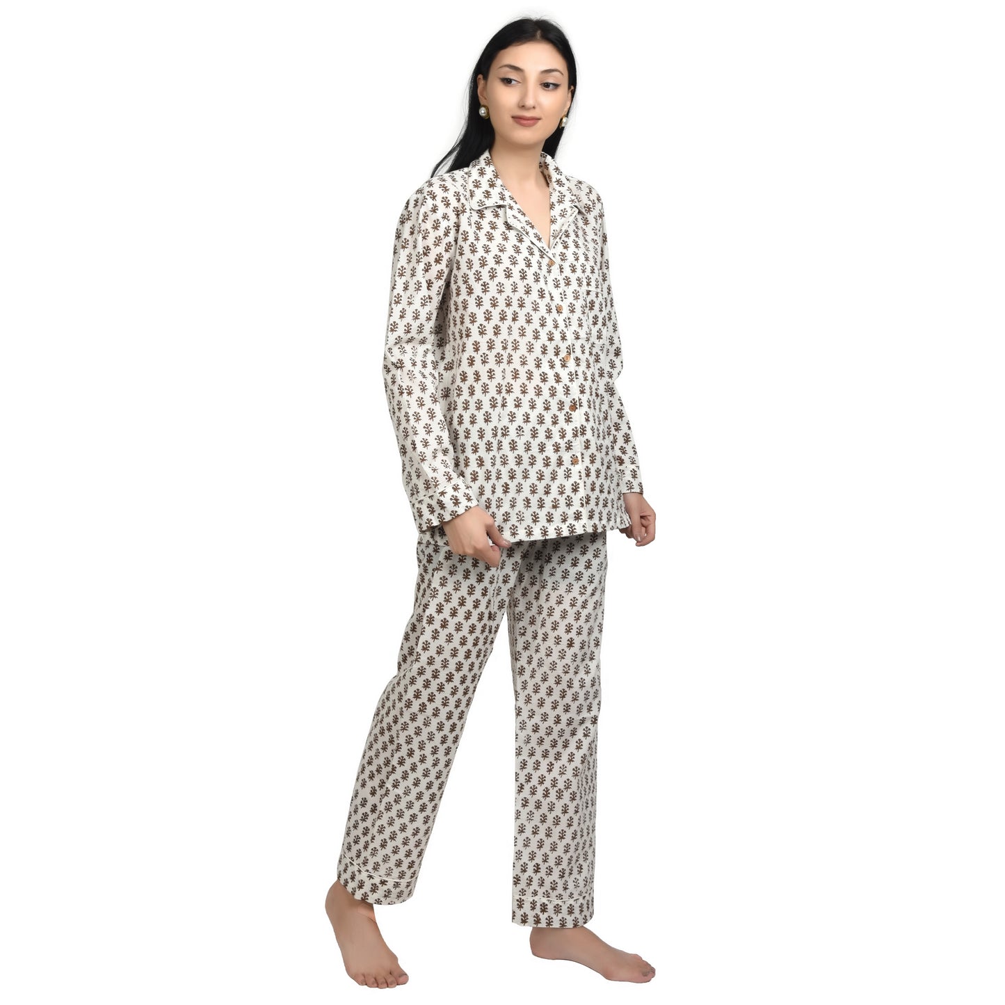 Block Print women PJ Set cotton print Night suits pajama set Traditional Color Print sleepwear set