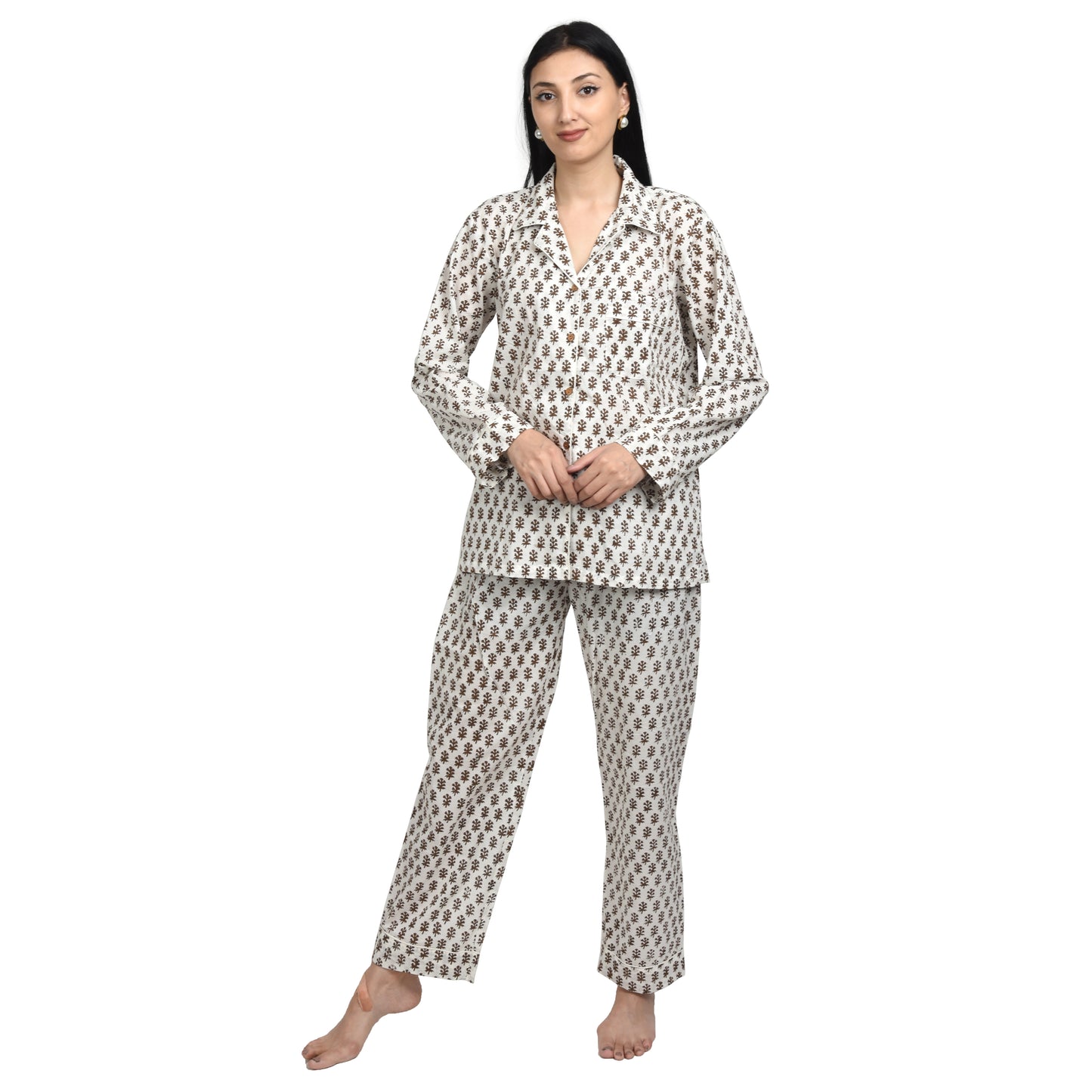 Block Print women PJ Set cotton print Night suits pajama set Traditional Color Print sleepwear set