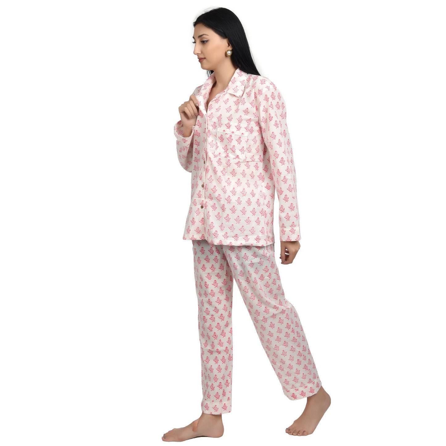 Block Print women PJ Set cotton print Night suits pajama set Traditional Color Print sleepwear set