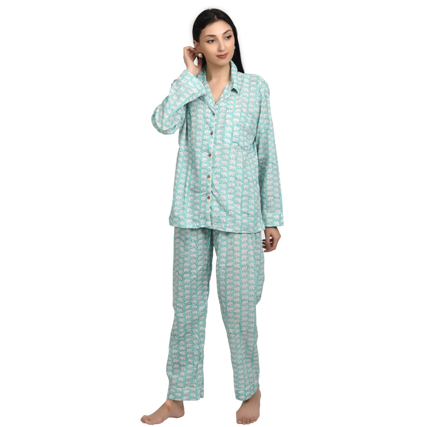 Block Print women PJ Set cotton print Night suits pajama set Traditional Color Print sleepwear set
