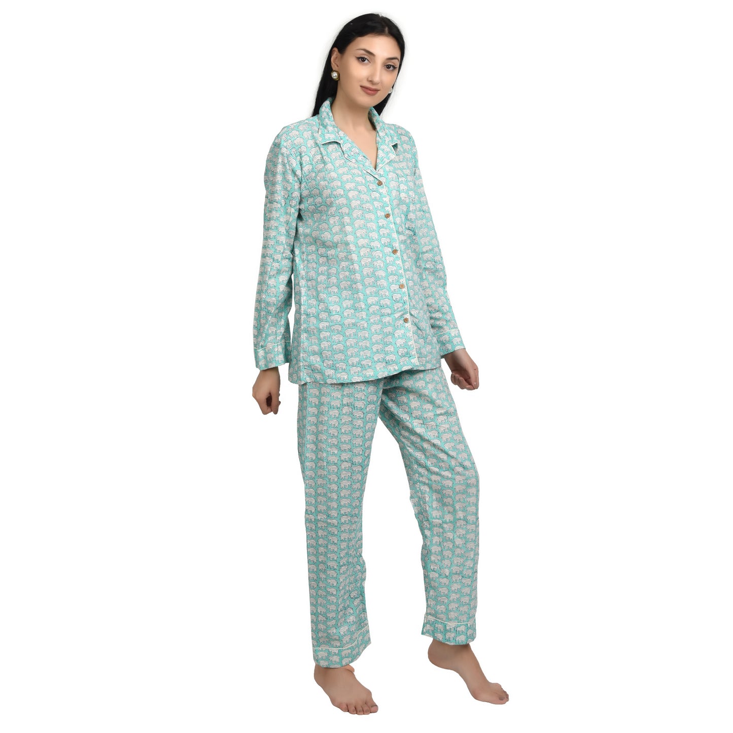 Block Print women PJ Set cotton print Night suits pajama set Traditional Color Print sleepwear set