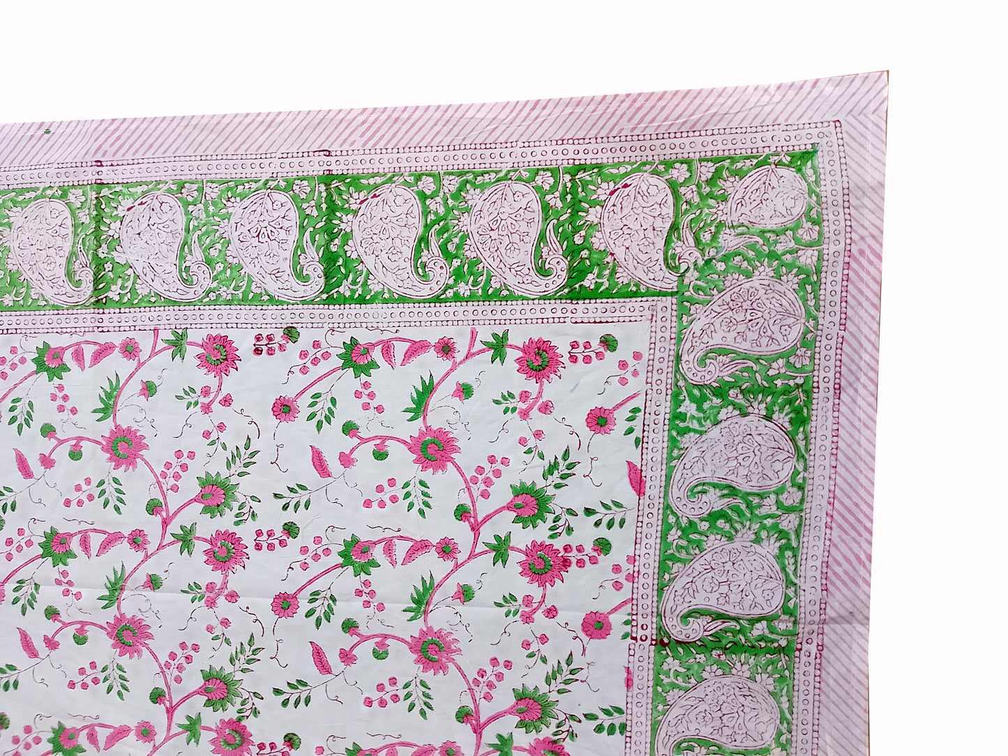 Indian Hand Block Traditional Printed Tablecloth Handmade Cotton Floral 6 Seater Tabletop Decorative for Dinning Table 60 * 90 Inches with Nepkins