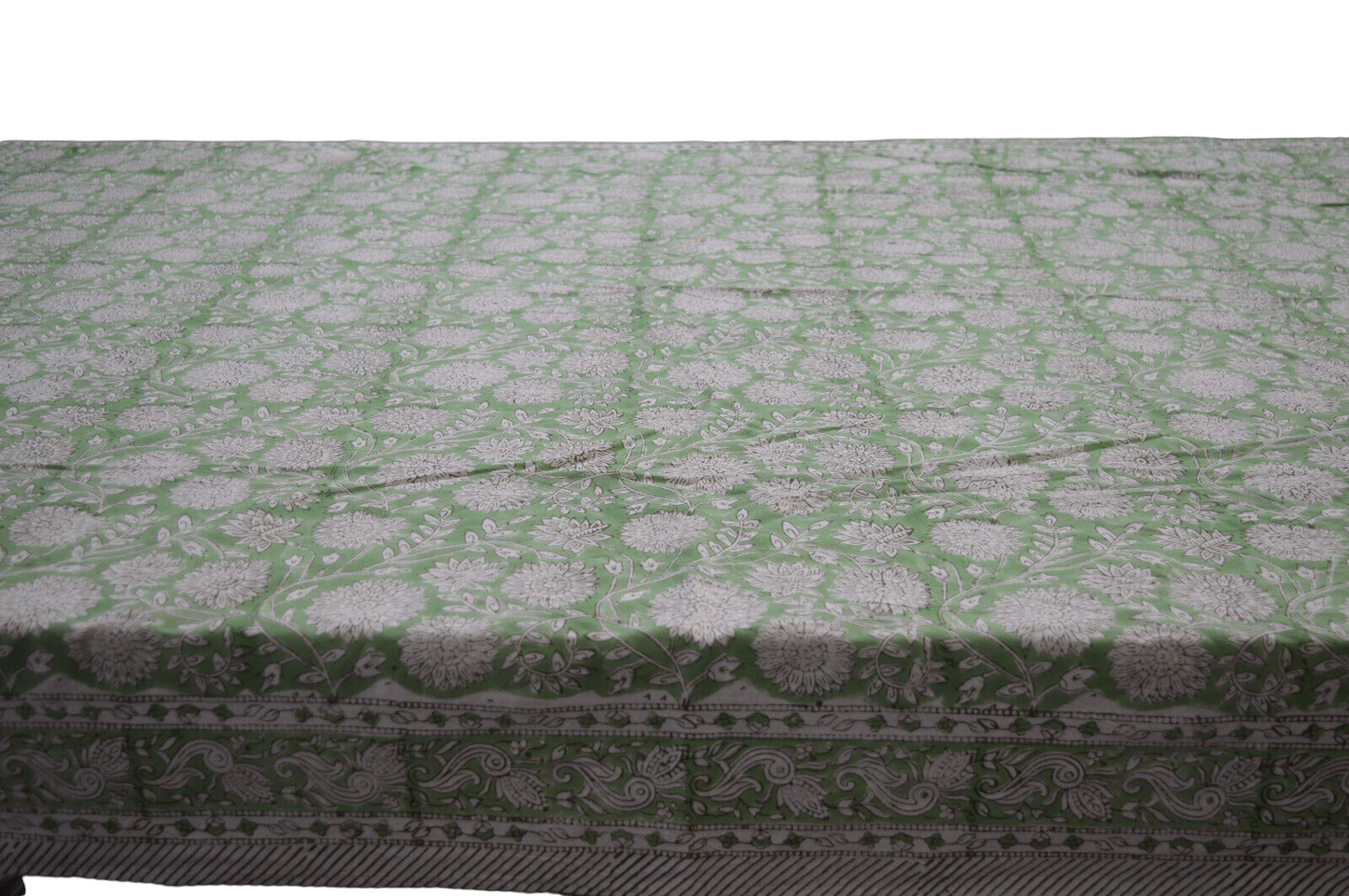 Indian Hand Block Traditional Printed Tablecloth Handmade Cotton Floral 6 Seater Tabletop Decorative for Dinning Table 60 * 90 Inches with Nepkins