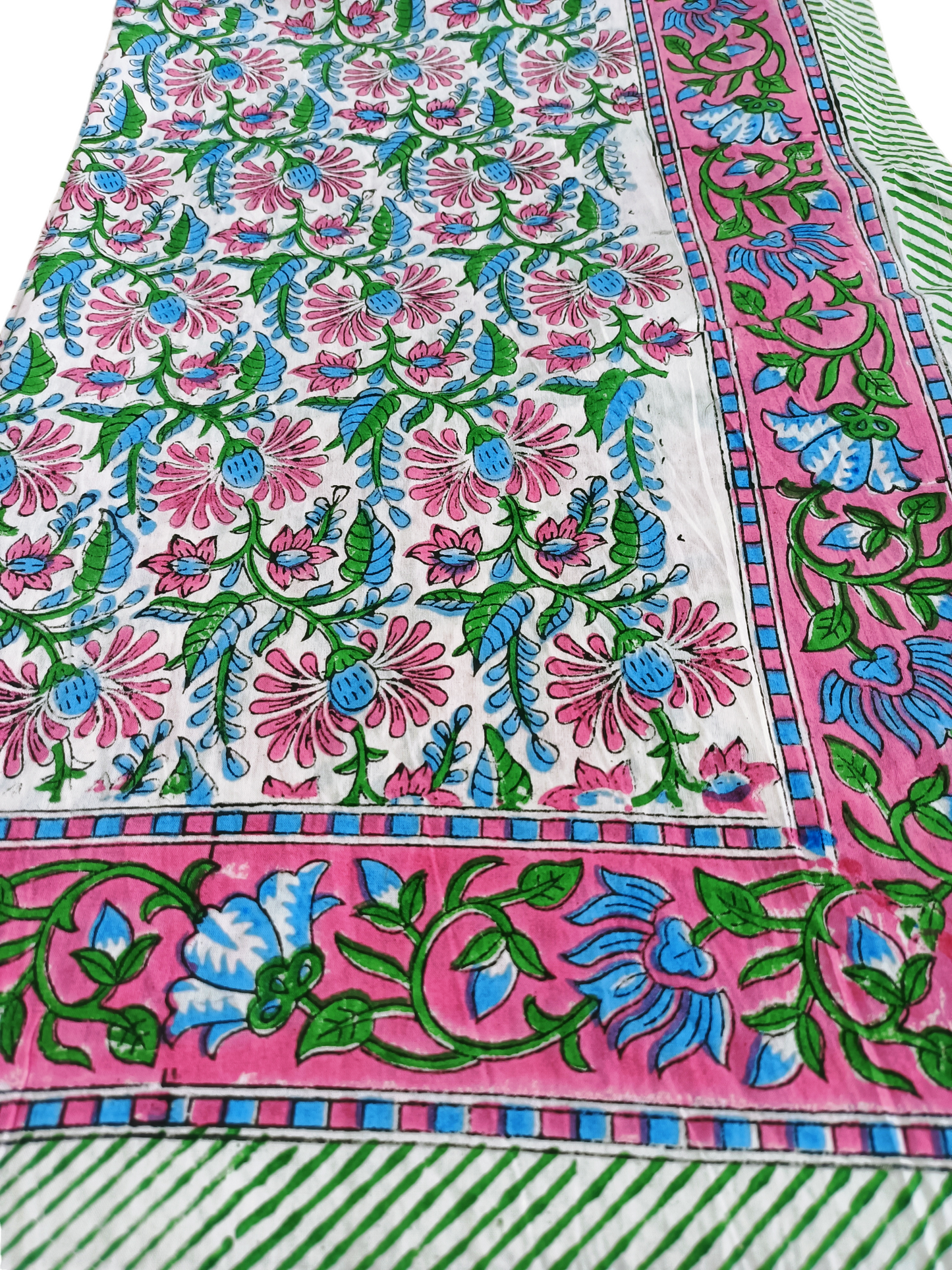 Indian Hand Block Traditional Printed Tablecloth Handmade Cotton Floral 6 Seater Tabletop Decorative for Dinning Table 60 * 90 Inches with Nepkins