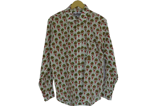 Men's Cotton Shirt Slim Fit Full Sleeves Traditional Block Printed Button Down Skin Friendly Cotton fabric Shirt