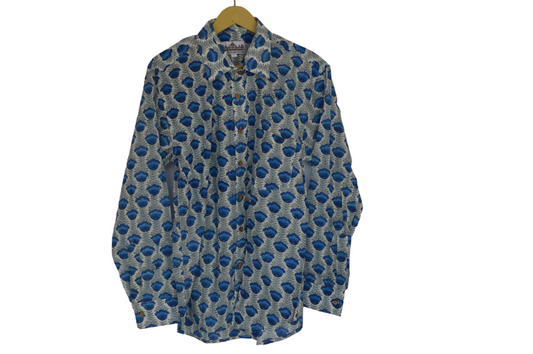 Men's Cotton Shirt Slim Fit Full Sleeves Traditional Block Printed Button Down Skin Friendly Cotton fabric Shirt