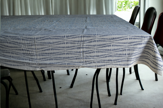 Indian Hand Block Traditional Printed Tablecloth Handmade Cotton Floral 6 Seater Tabletop Decorative for Dinning Table 60 * 90 Inches with Nepkins