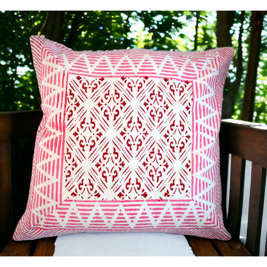 Cotton Cushion Cover Traditional Hand Block Printed Suitable for Bed Room,Living Room,Sofa Car Couch 16x16