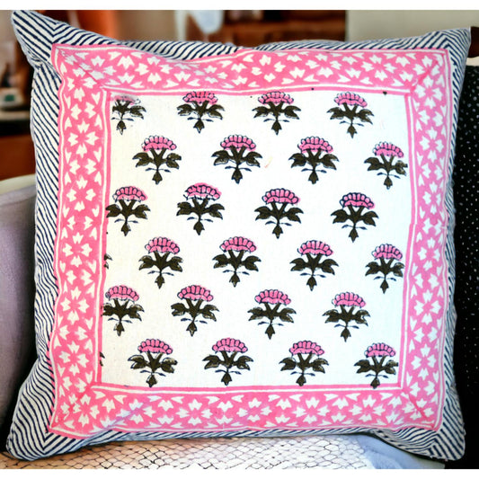 Cotton Cushion Cover Traditional Hand Block Printed Suitable for Bed Room,Living Room,Sofa Car Couch 16x16