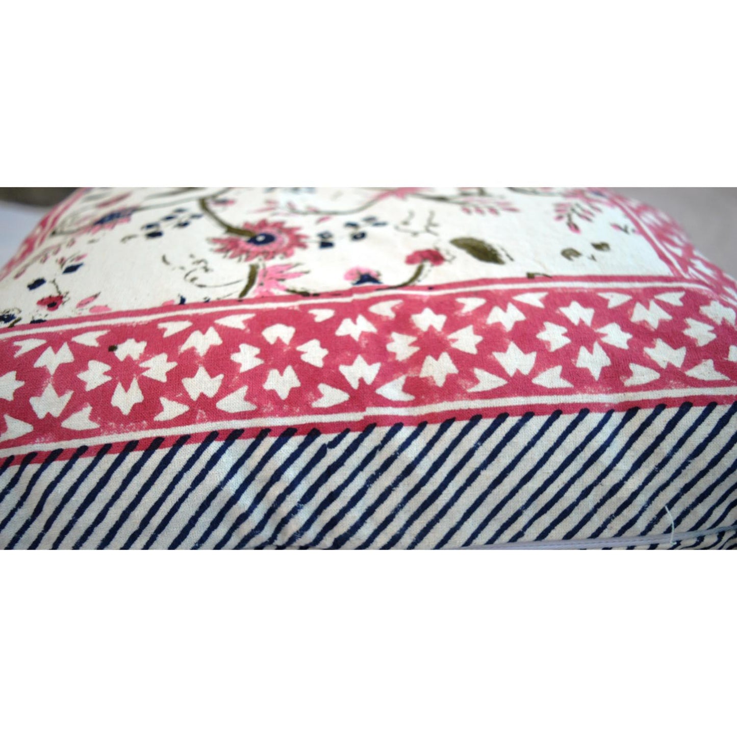 Cotton Cushion Cover Traditional Hand Block Printed Suitable for Bed Room,Living Room,Sofa Car Couch 16x16