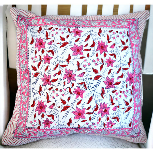 Cotton Cushion Cover Traditional Hand Block Printed Suitable for Bed Room,Living Room,Sofa Car Couch 16x16