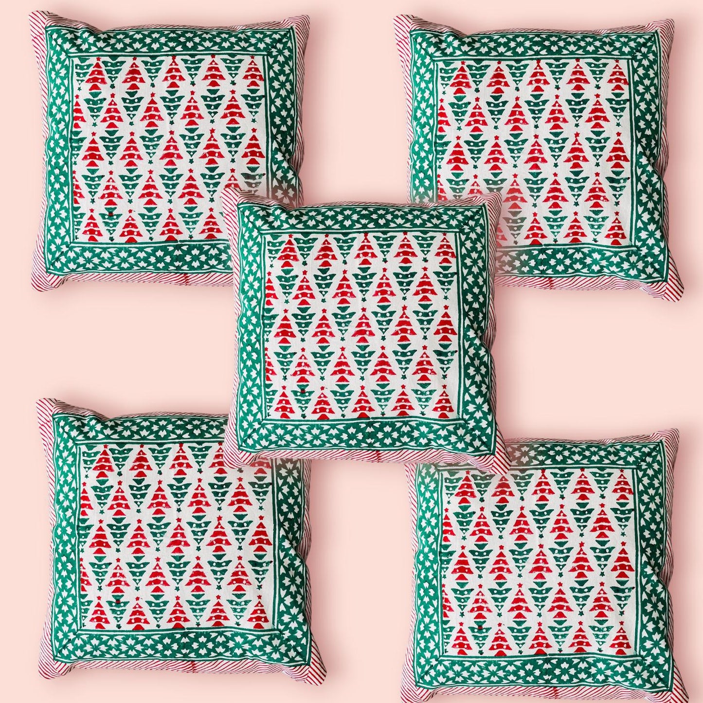 Cotton Cushion Cover Traditional Hand Block Printed Suitable for Bed Room,Living Room,Sofa Car Couch 16x16