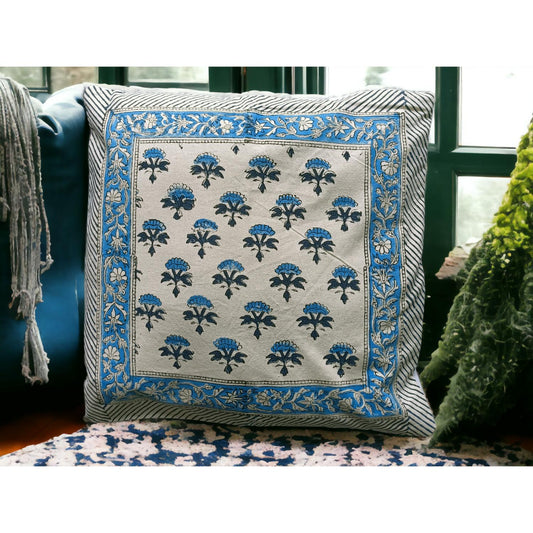 Cotton Cushion Cover Traditional Hand Block Printed Suitable for Bed Room,Living Room,Sofa Car Couch 16x16