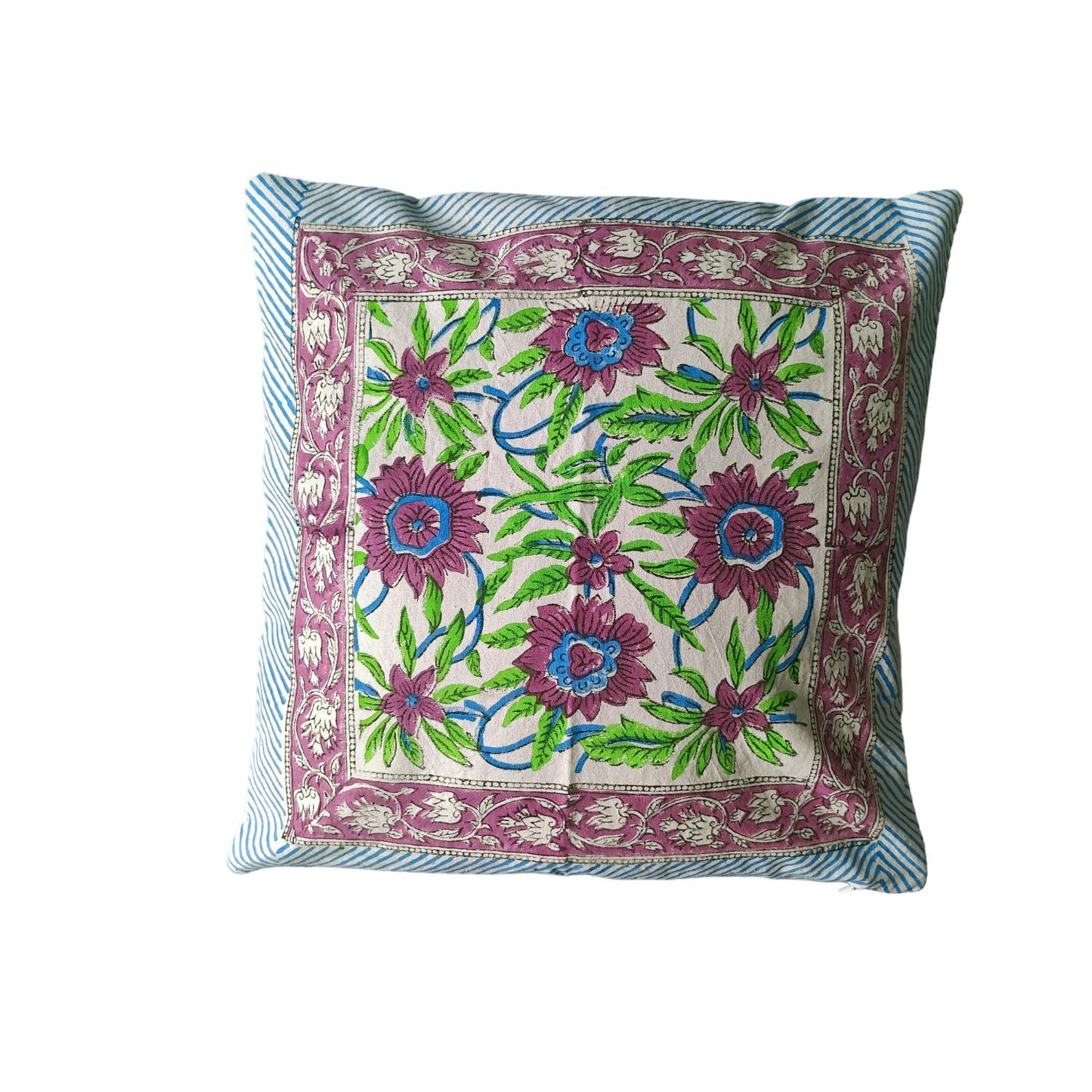 Cotton Cushion Cover Traditional Hand Block Printed Suitable for Bed Room,Living Room,Sofa Car Couch 16x16