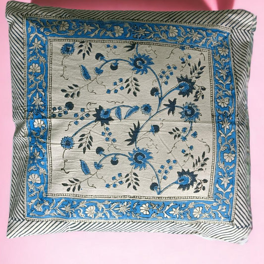 Cotton Cushion Cover Traditional Hand Block Printed Suitable for Bed Room,Living Room,Sofa Car Couch 16x16