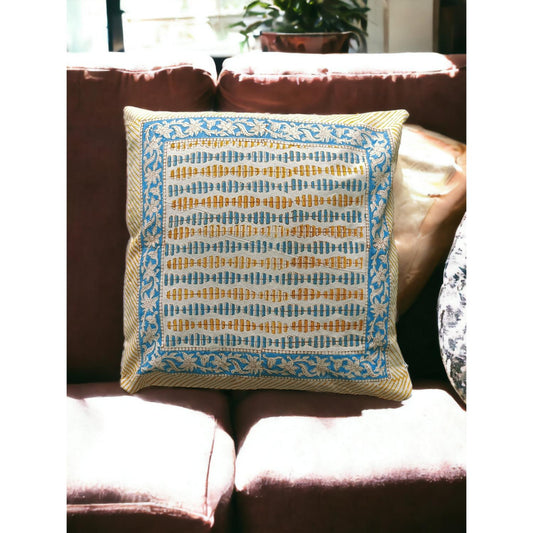 Cotton Cushion Cover Traditional Hand Block Printed Suitable for Bed Room,Living Room,Sofa Car Couch 16x16