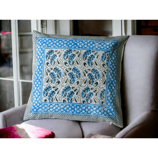 Cotton Cushion Cover Traditional Hand Block Printed Suitable for Bed Room,Living Room,Sofa Car Couch 16x16