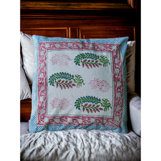 Cotton Cushion Cover Traditional Hand Block Printed Suitable for Bed Room,Living Room,Sofa Car Couch 16x16