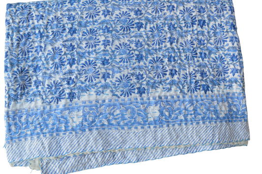 Handmade Cotton Kantha Bedspread Quilt Handmade Throw Blanket Gudari Traditional block Printed
